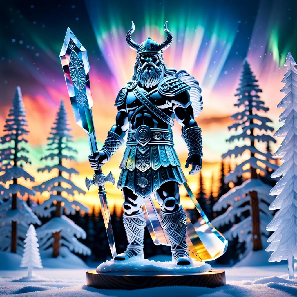A crystal Viking warrior