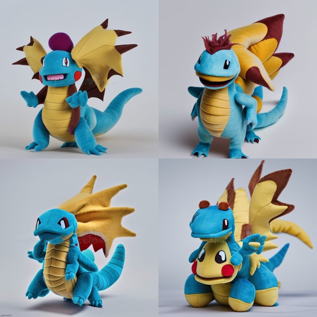 Dragonite as a Realistic Felt Plush Toy