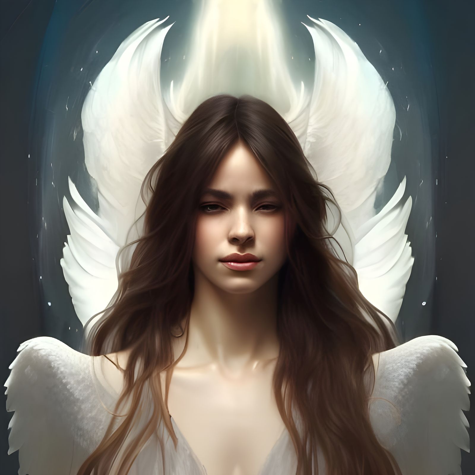 Angel Uriel Portrait in Hyperdetailed Style