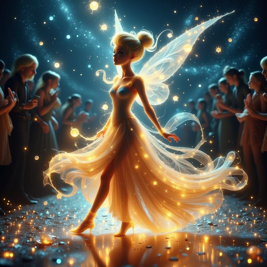 Tinkerbell on Celestial Runway in Dreamy Style