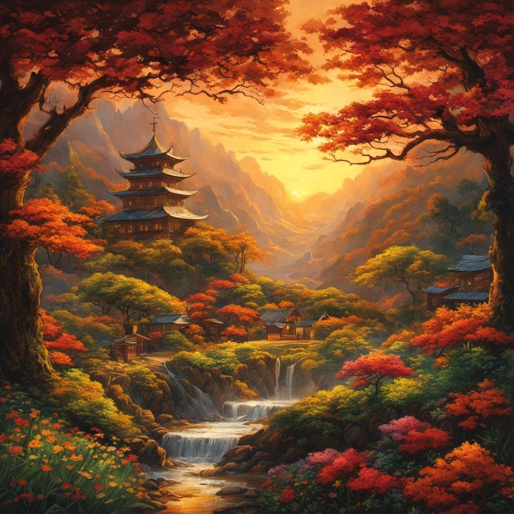 Girl Cooking Eggs: Fractal Origami Art