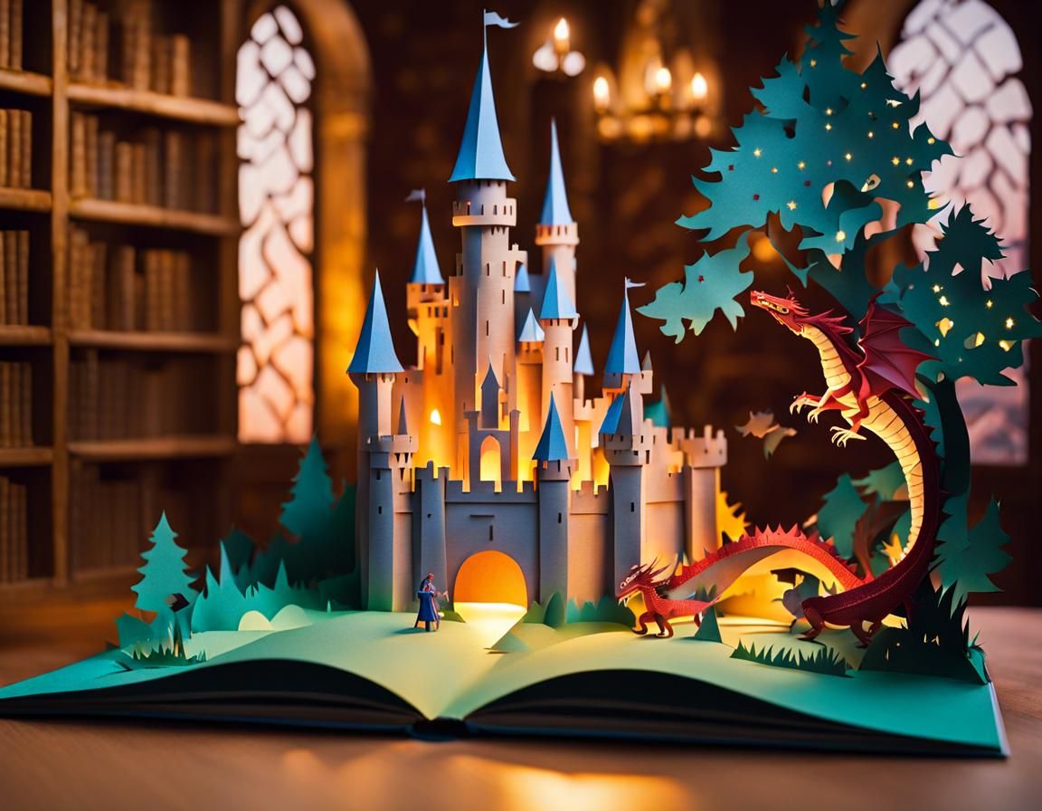 Fantasy Pop-Up Book with Paper Art