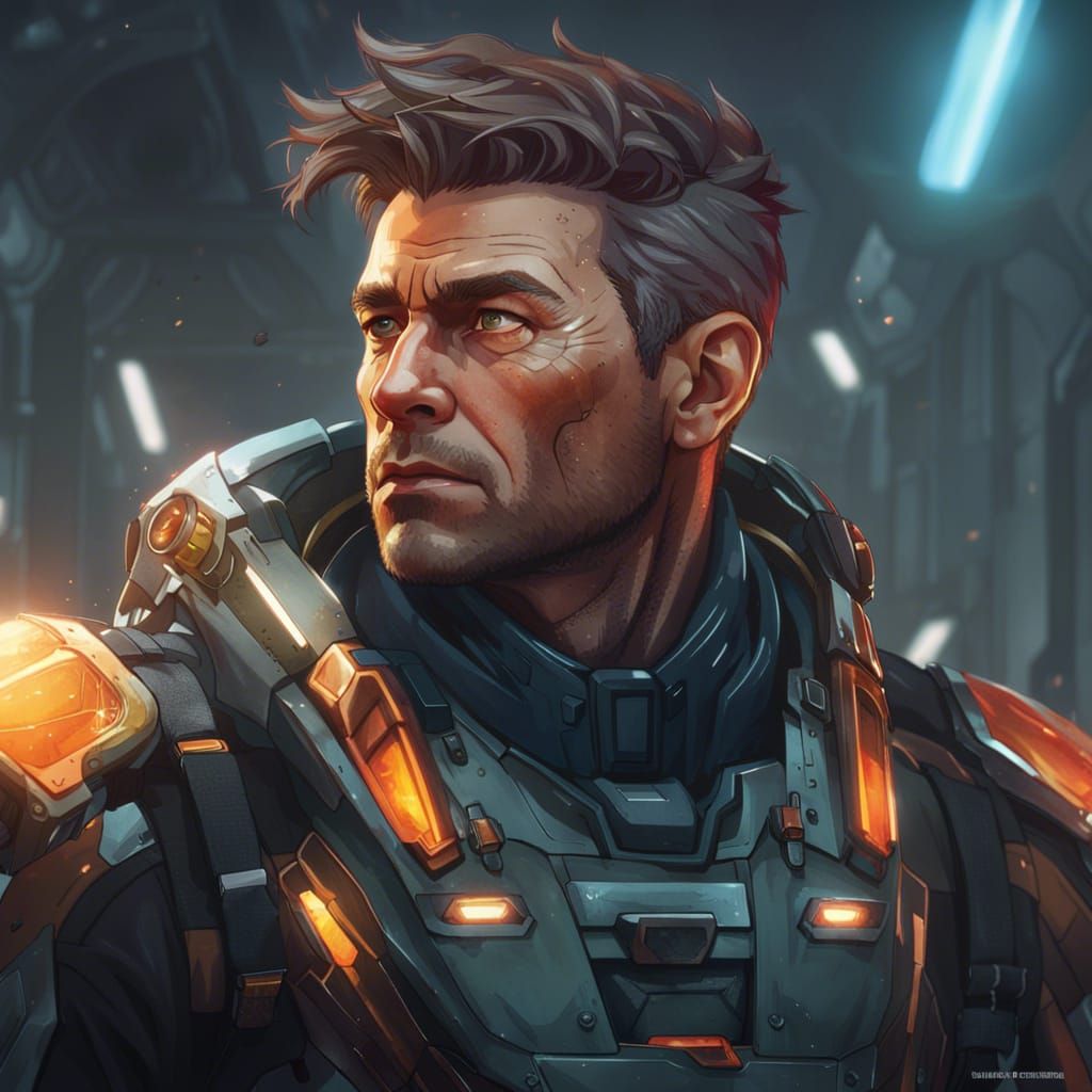 Battletech Pilot Portrait in Hyperdetailed Concept Art