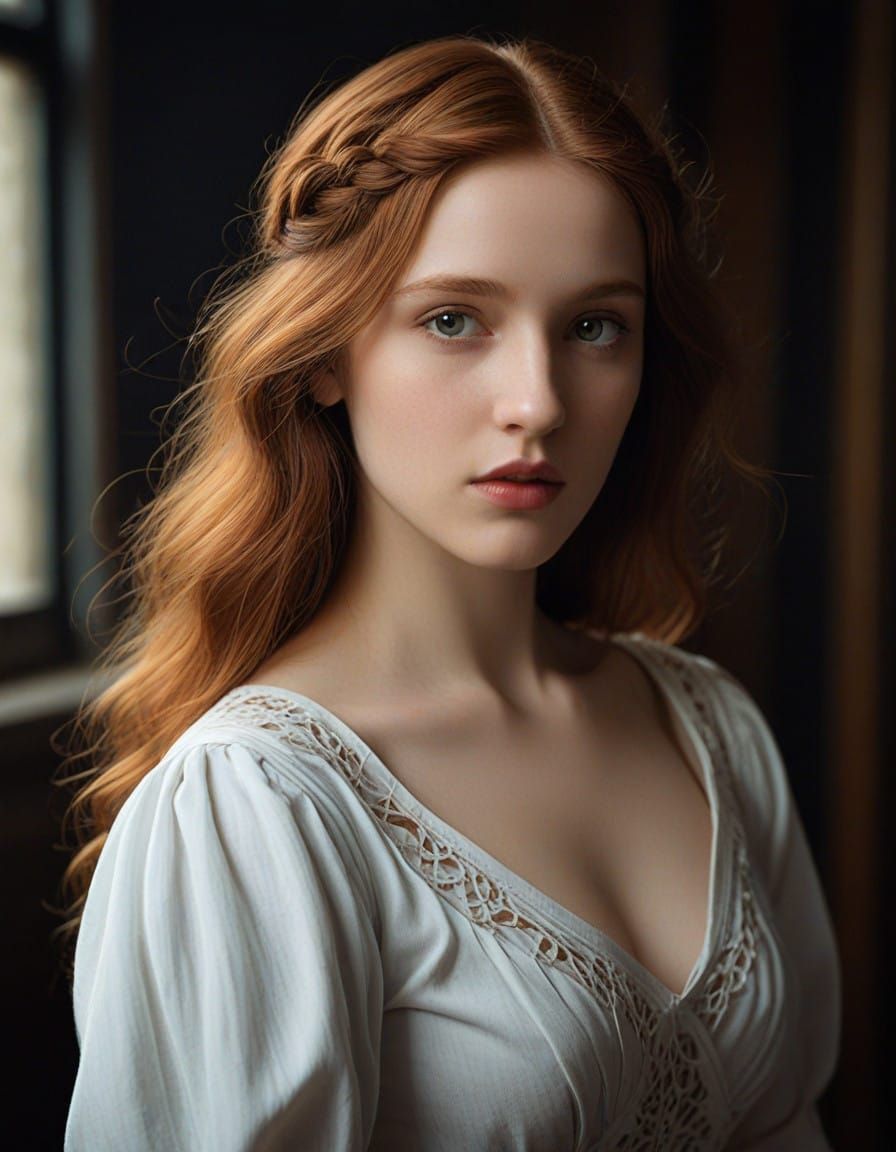 Ethereal Pin-Up in Dark, Cinematic Style