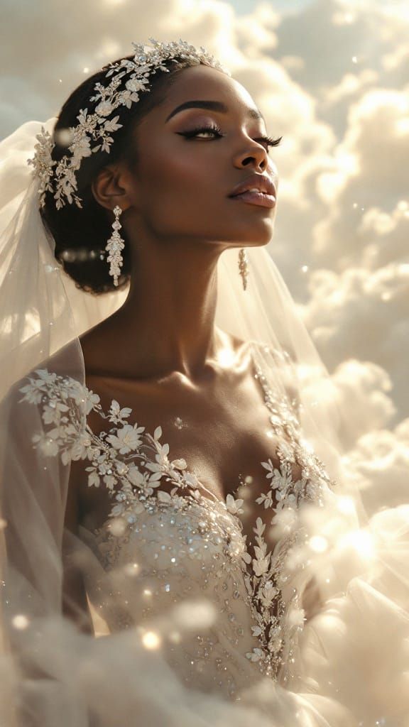 Ethereal Black Bride in Heavenly Soft Focus