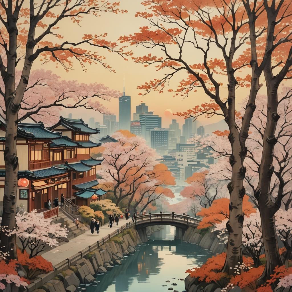 Autumn Sunset in Manila: Ukiyo-e Style