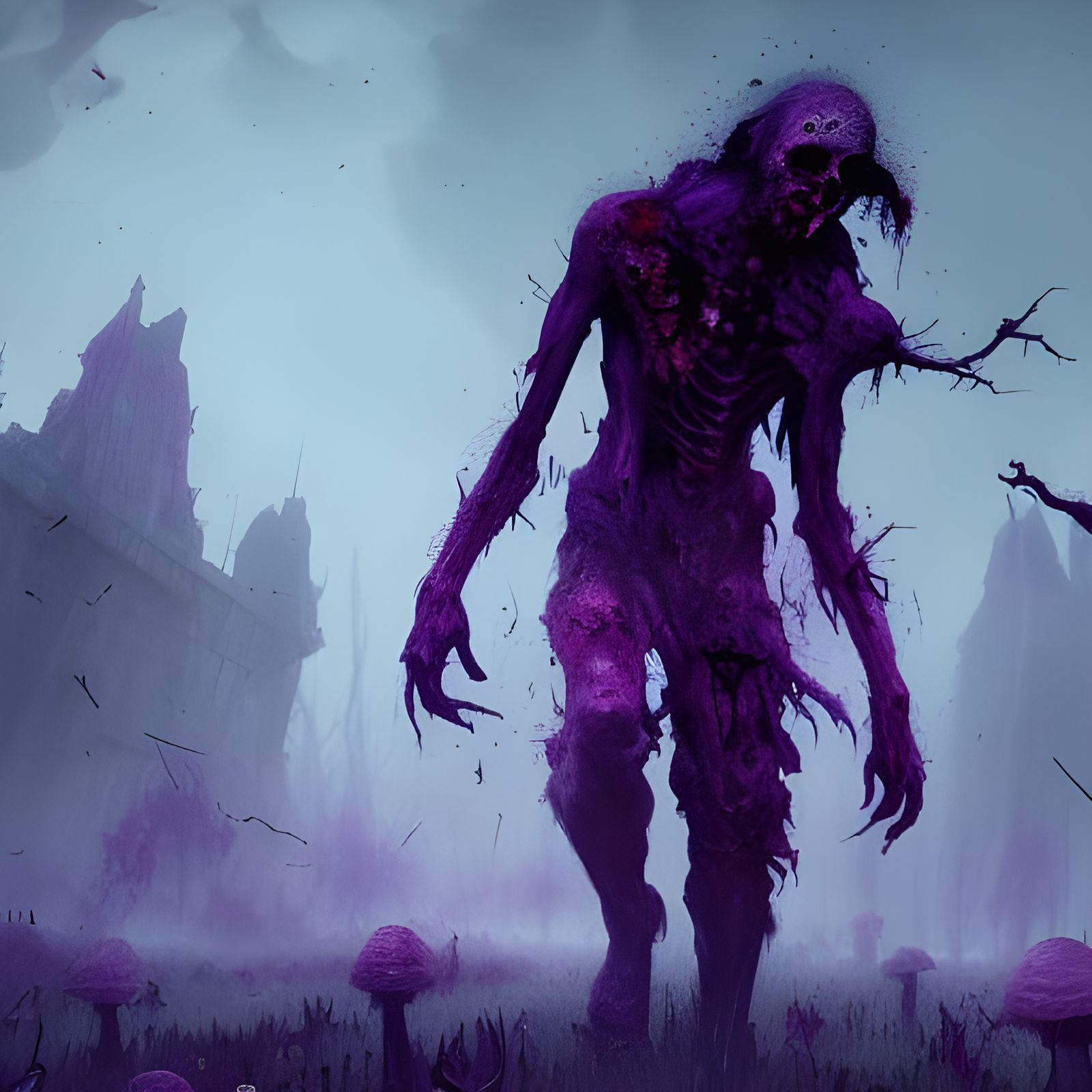 Mushroom Zombie in Dark Fantasy Style