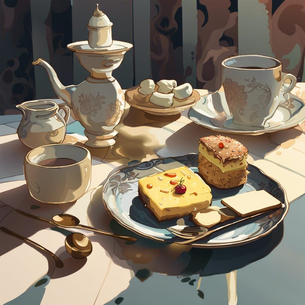 Baroque Coffee Still Life in Art Deco Style