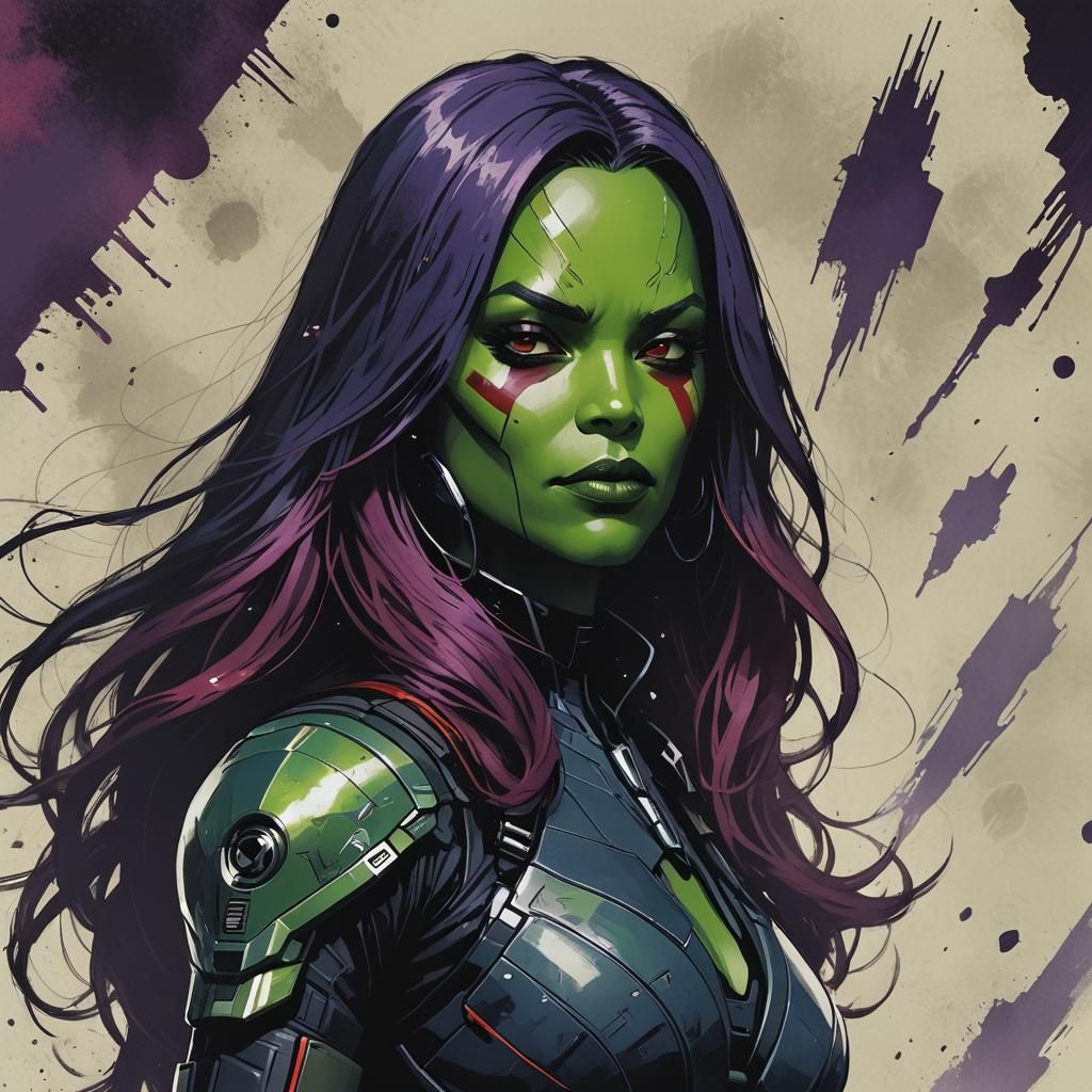 AI's Vision of Gamora: A Digital Art Piece