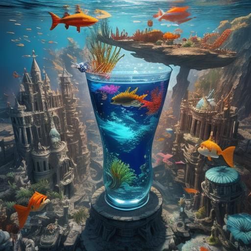 Atlantis in a Glass: 4K Underwater Cityscape