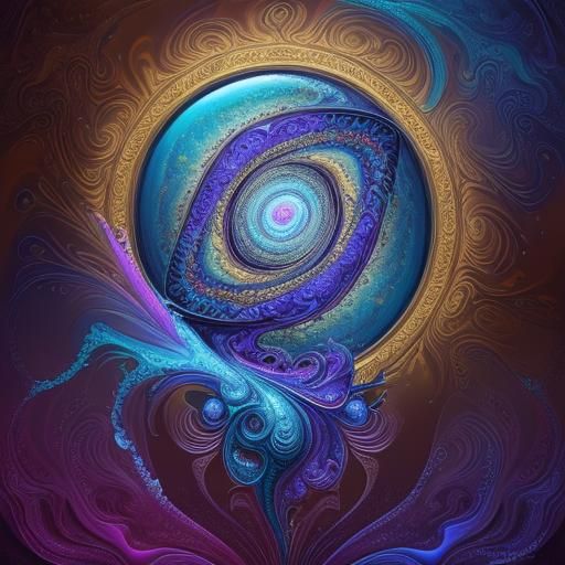 Dreamer Wakes in 5D Fractal Realm as Surreal Art