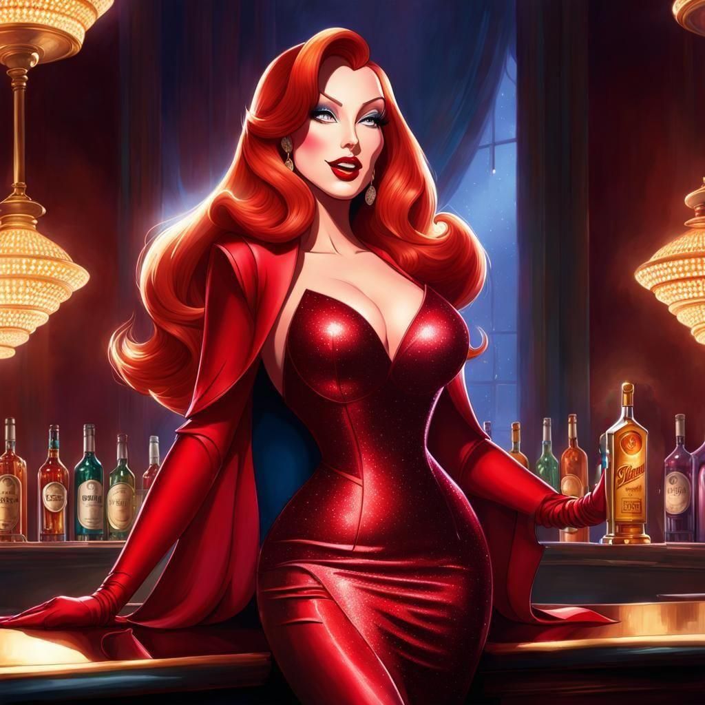 Jessica Rabbit Singing in a Dimly Lit Bar