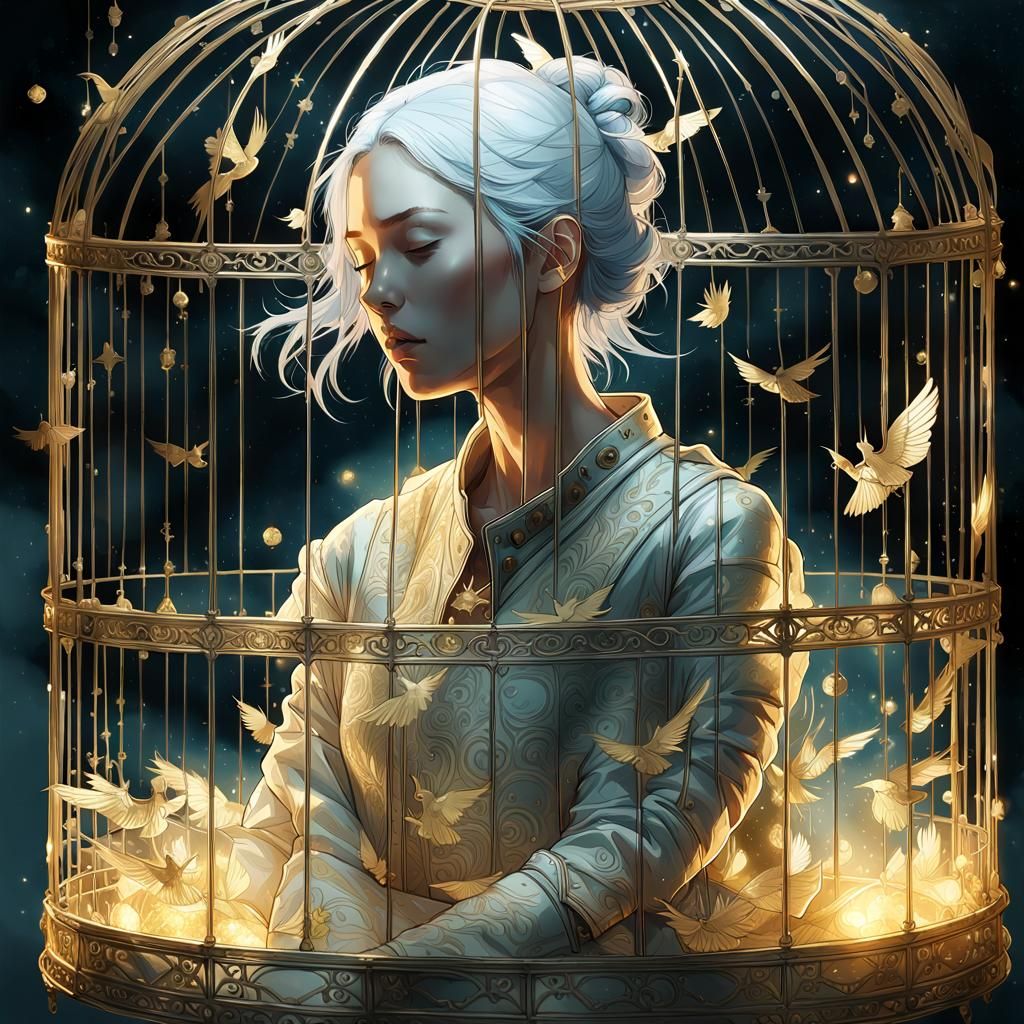 Silver Haired Goddess Trapped in Golden Cage