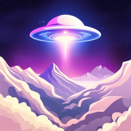 Cute UFO Illustration