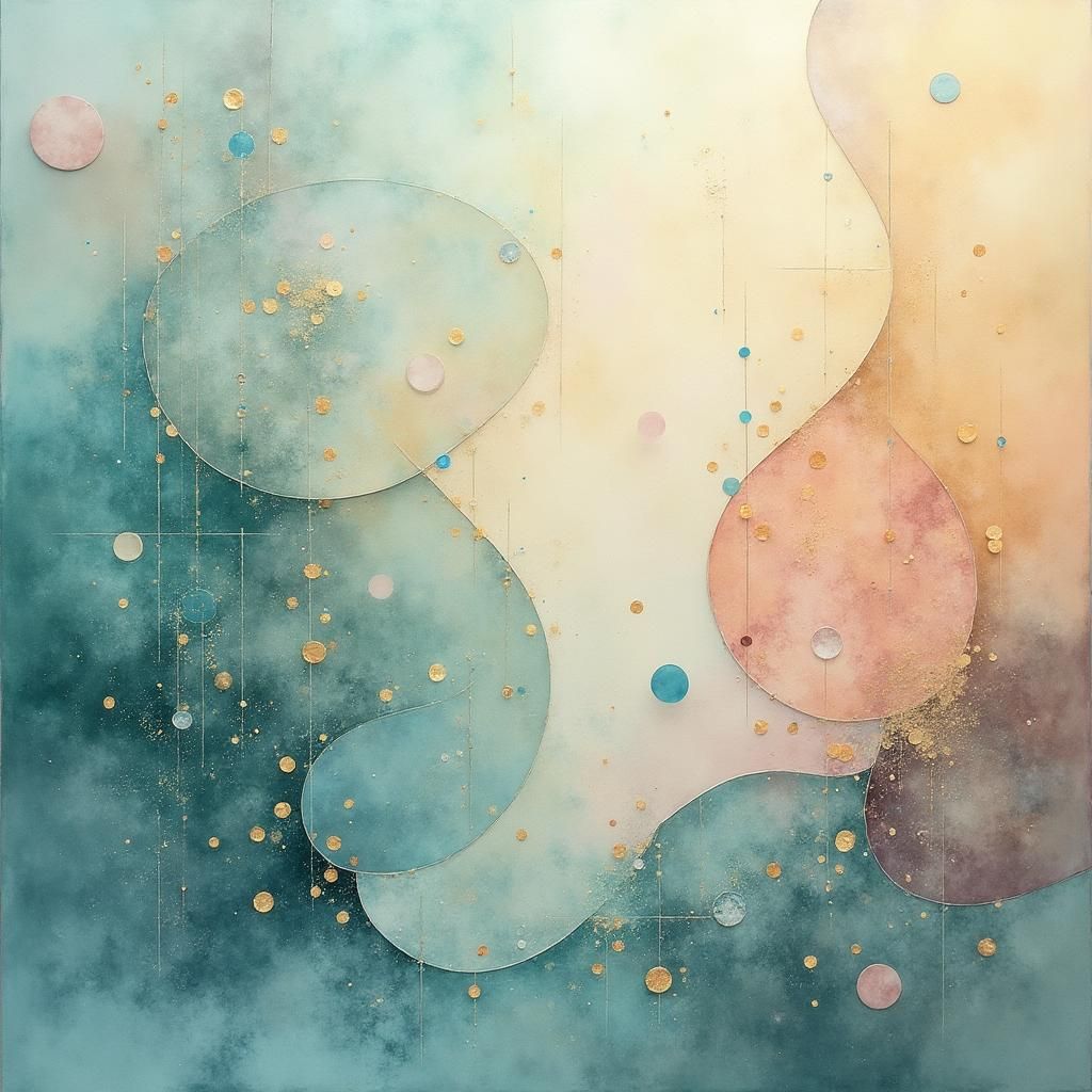 Abstract Shapes with Embossed Texture in Soft Hues