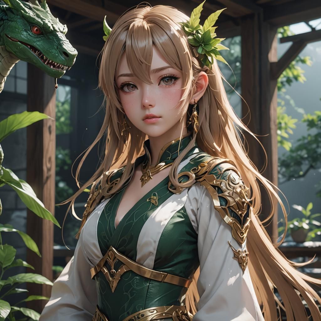 Detailed 3D Anime Art Inspired by Genshin Impact