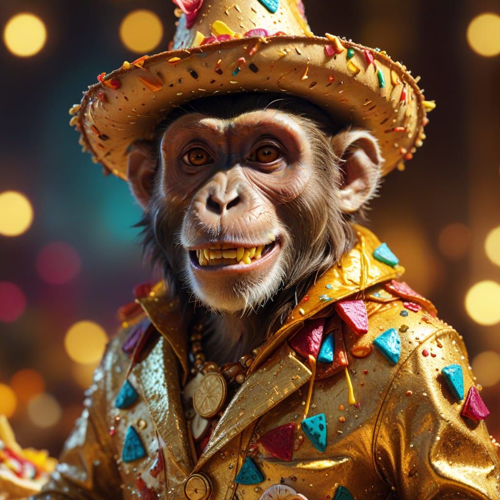 Surreal Taco Monkey in Salvador Dali Style