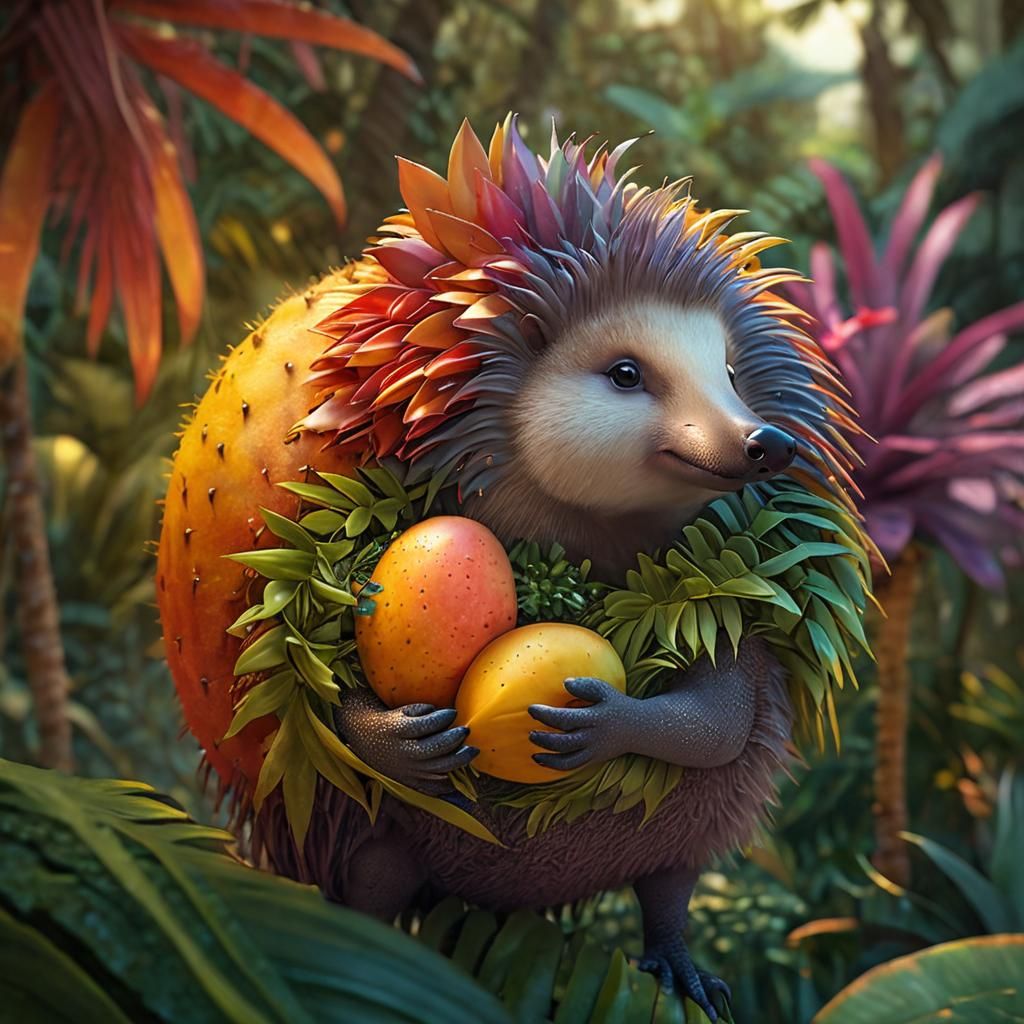 Cute Echidna Adventure in Tropical Paradise