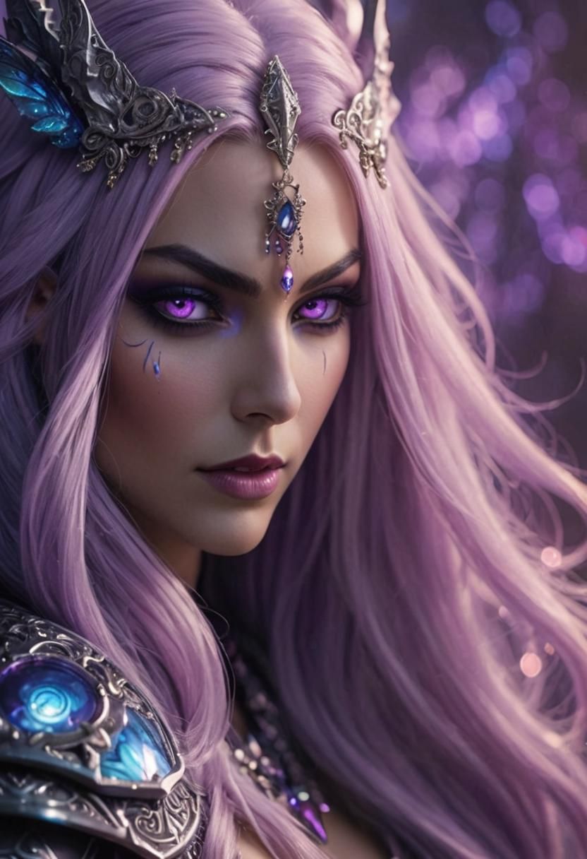 Magical Night Elf in Filigree Armor