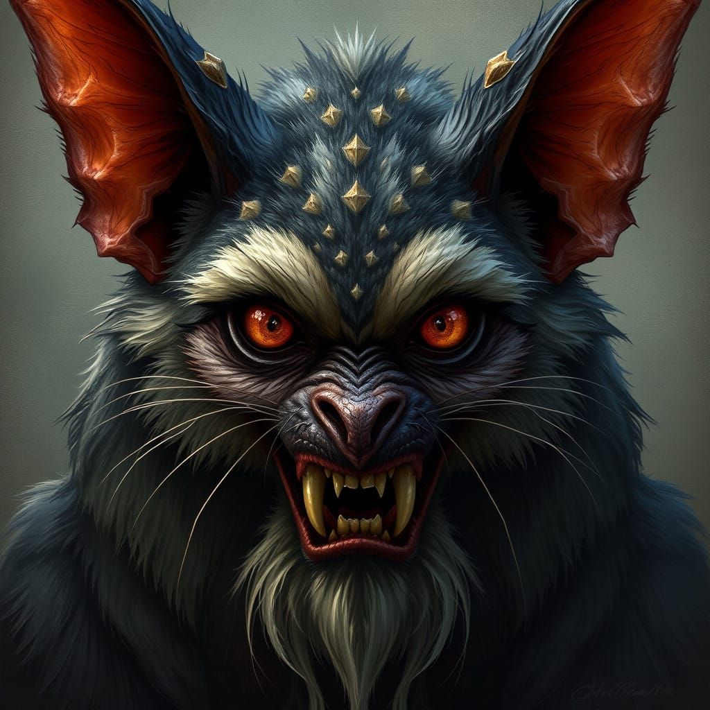 Creepy Otherworldly Hybrid Creature with Spider and Bat Feat...