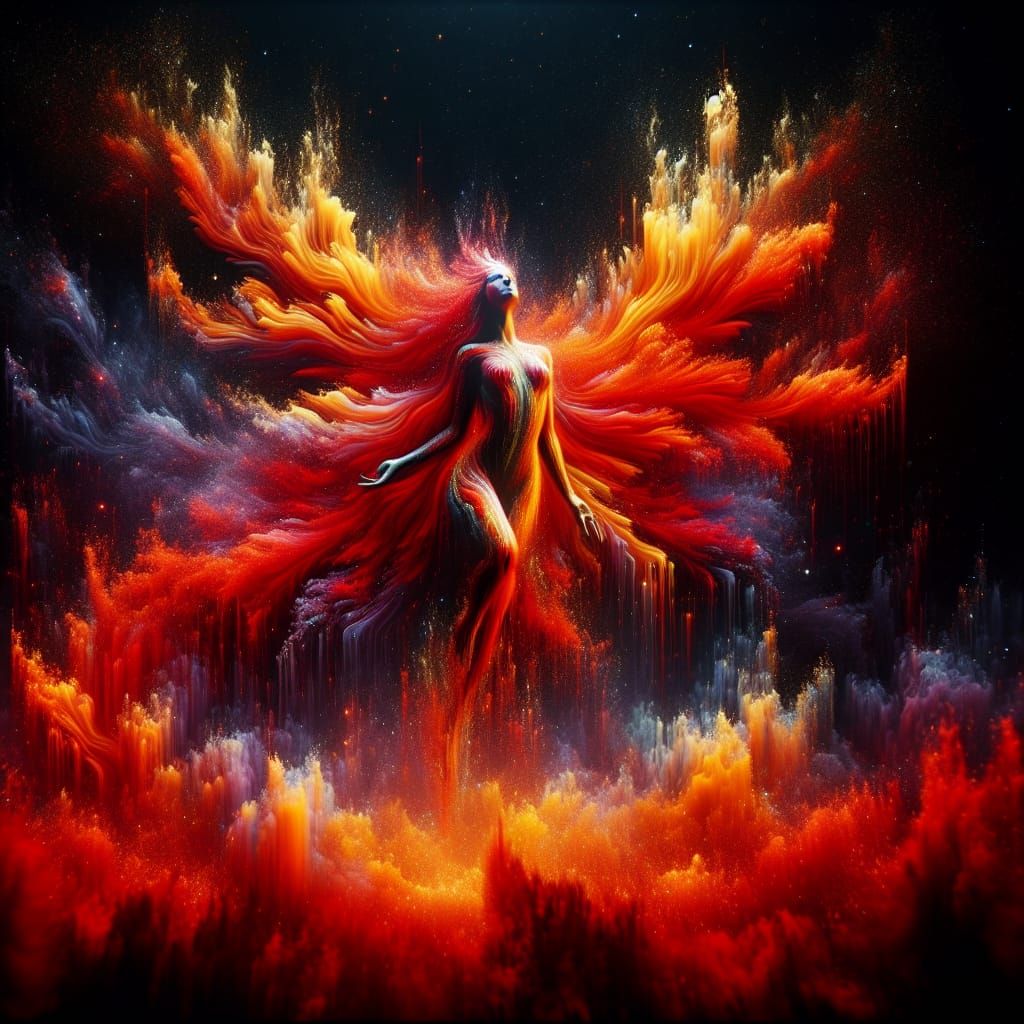 Phoenix Goddess Rising: Holographic Visionary Art in 8K