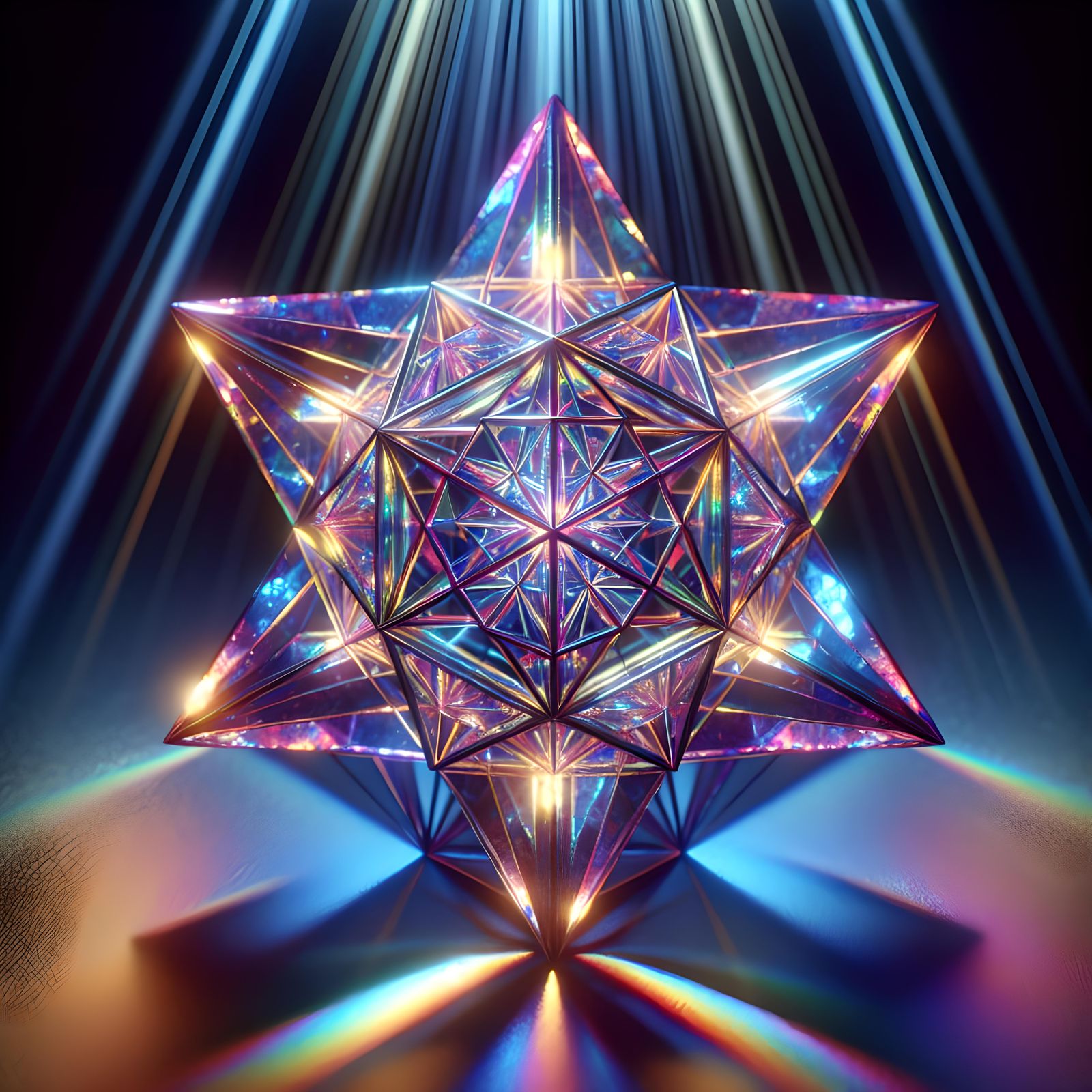 Radiant Crystal Merkaba Emitting Light