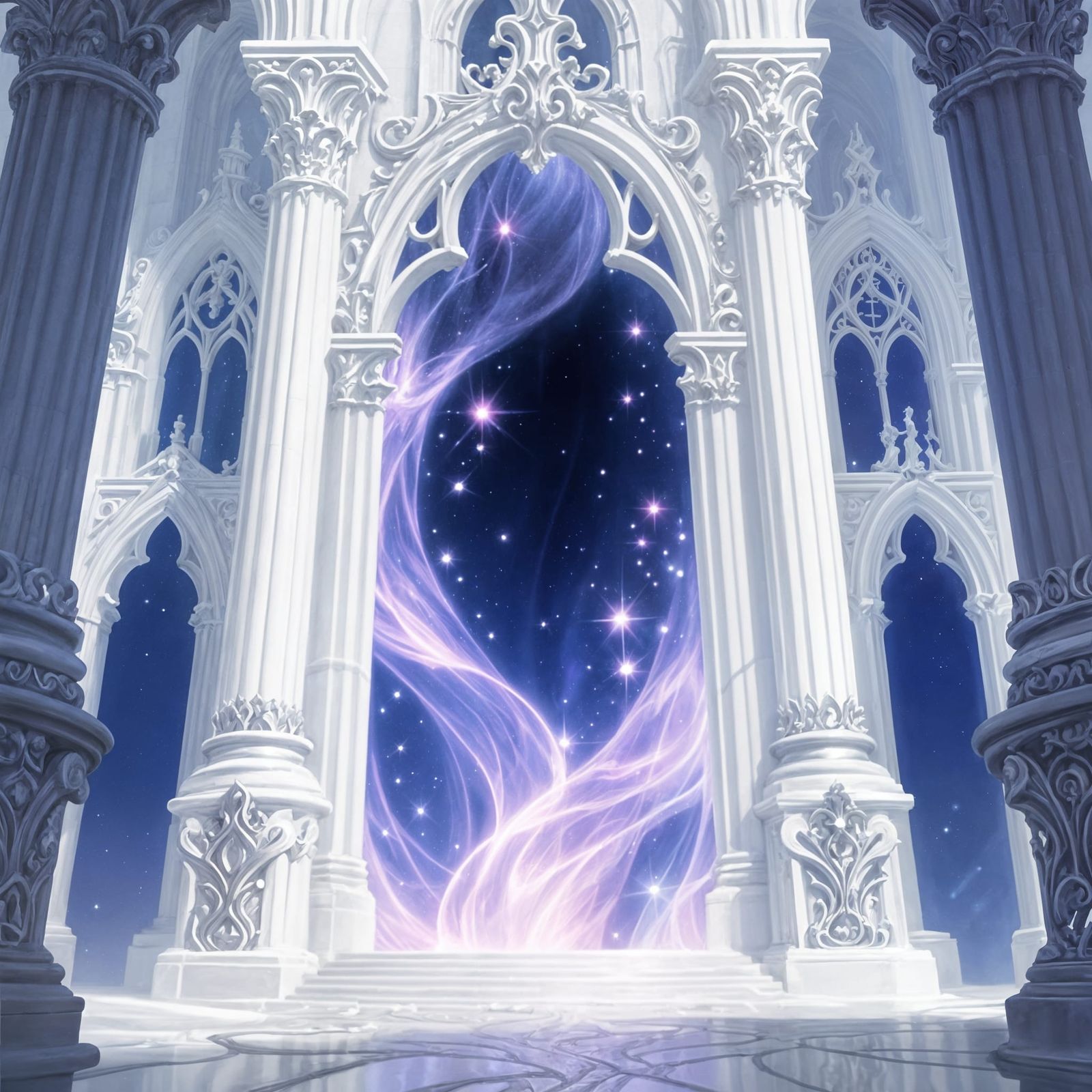 Magical Portal with Baroque Gothic Architecture