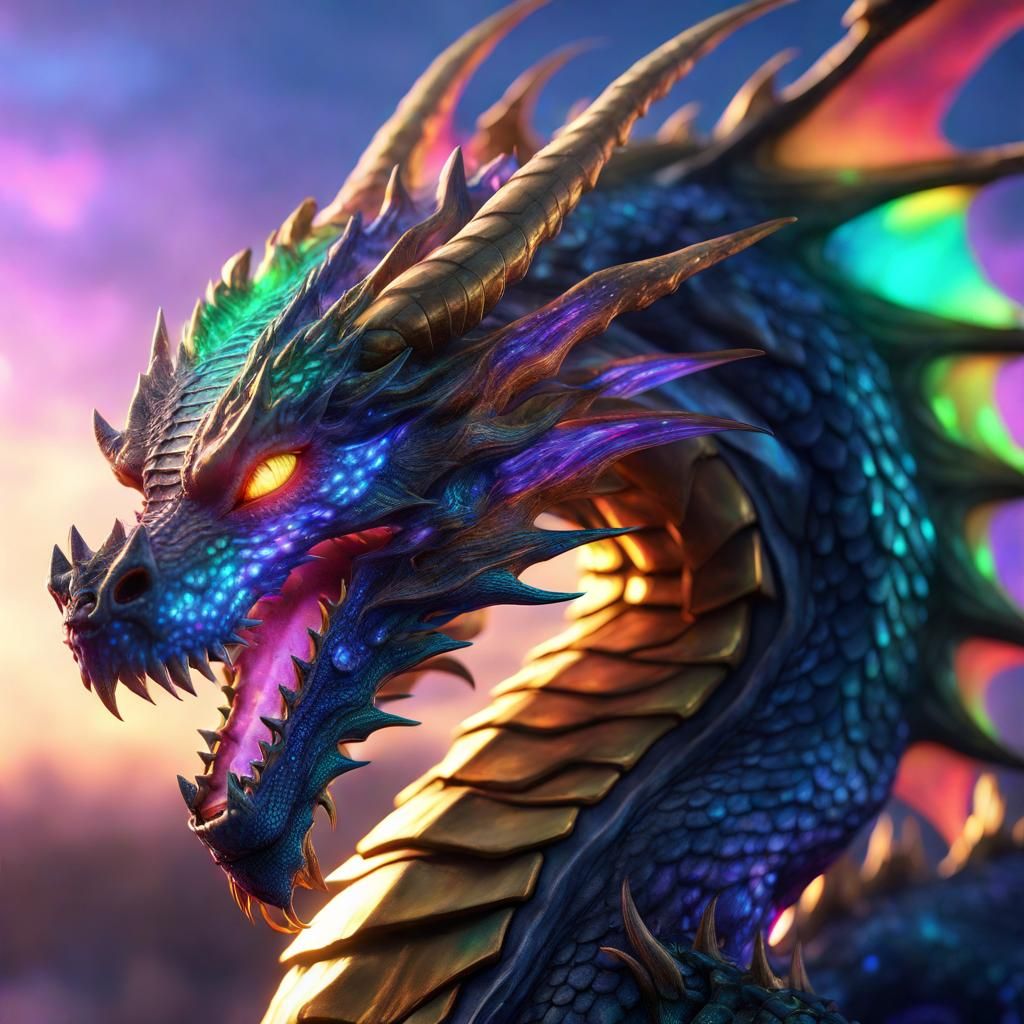 Iridescent Dragon Fantasy Concept Art