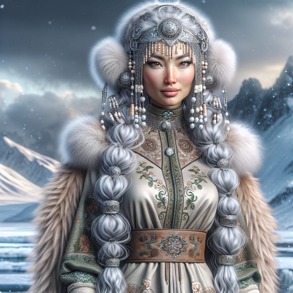 Majestic Buryat Mother Earth Goddess Deleyte-Sagan-Khatun in...