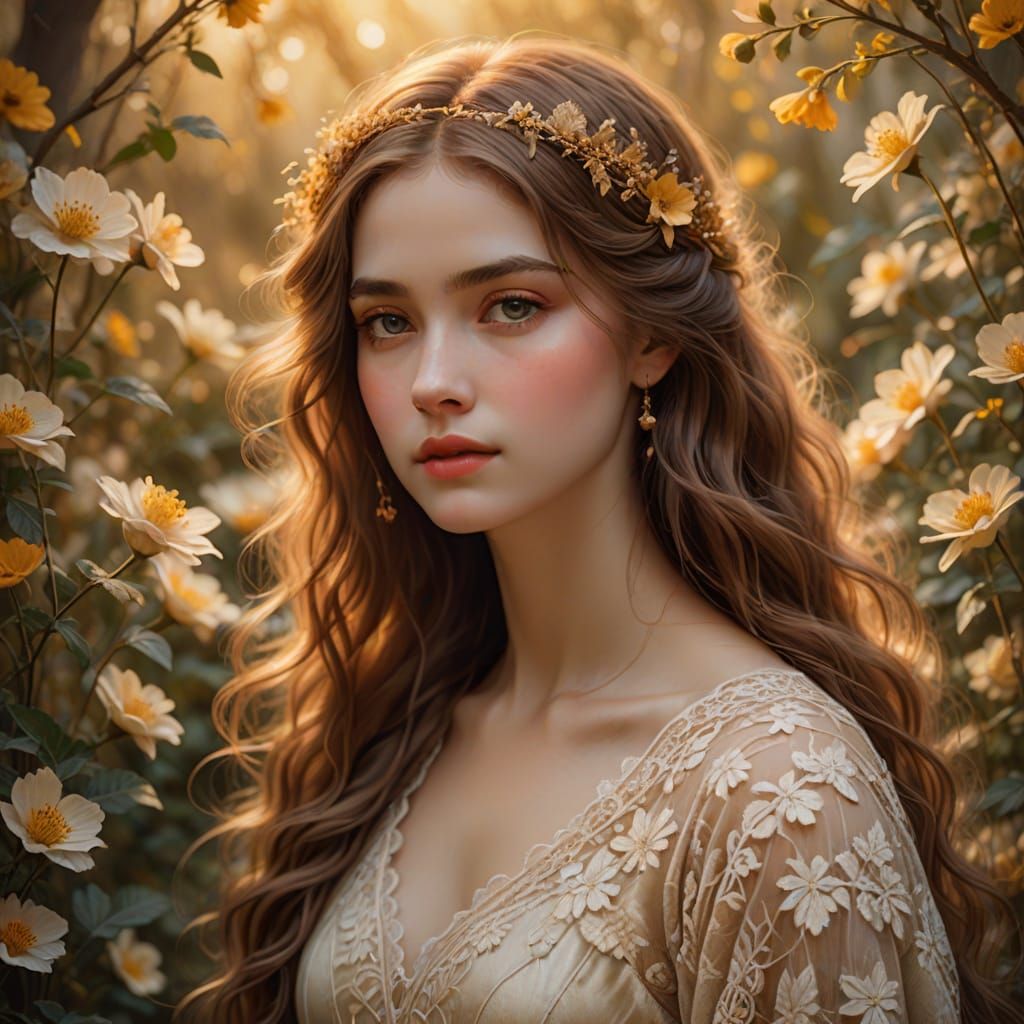 Romantic Pre-Raphaelite Beauty Shines with Love