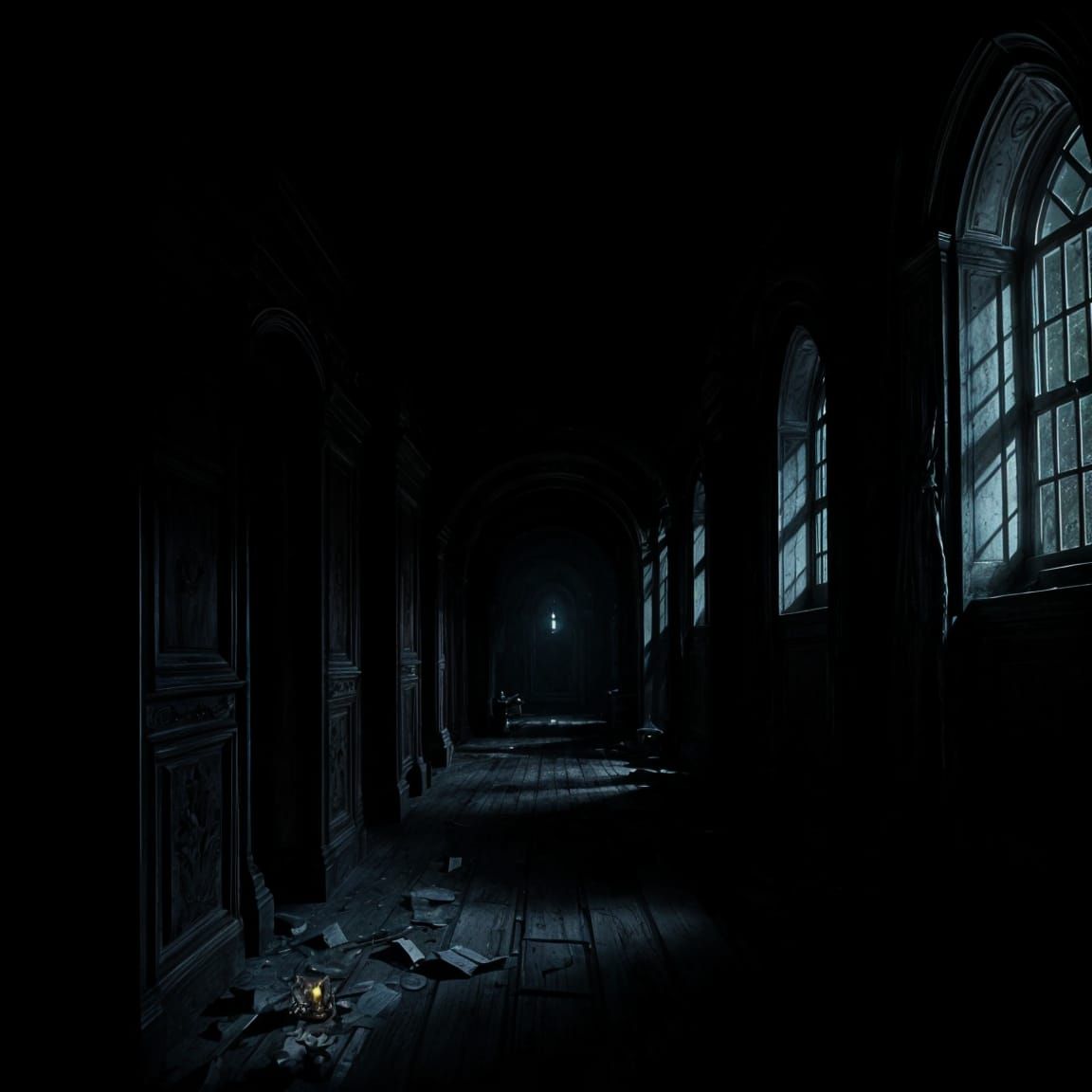 Sinister Haunted House Interior in Dark Fantasy Style