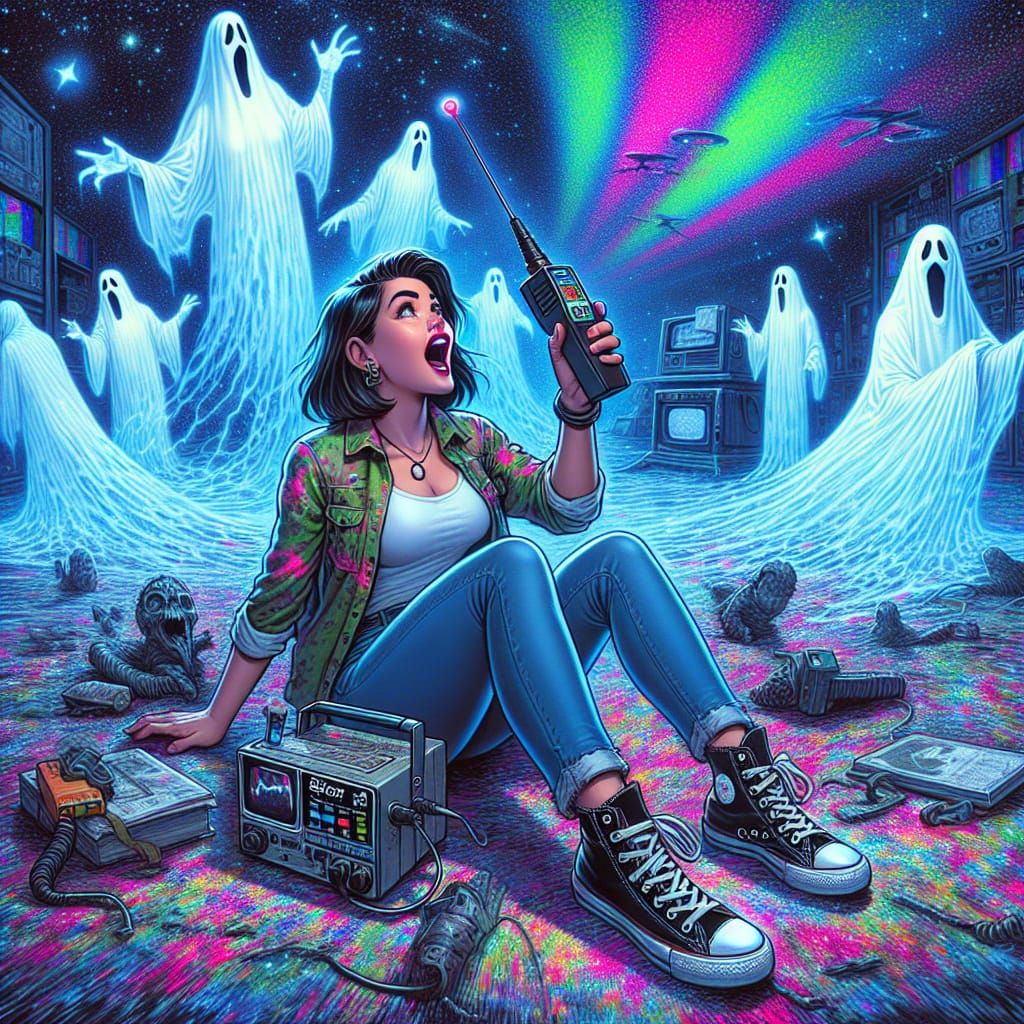 Ghost Enthusiast in a Sci-Fi Paranormal Scene