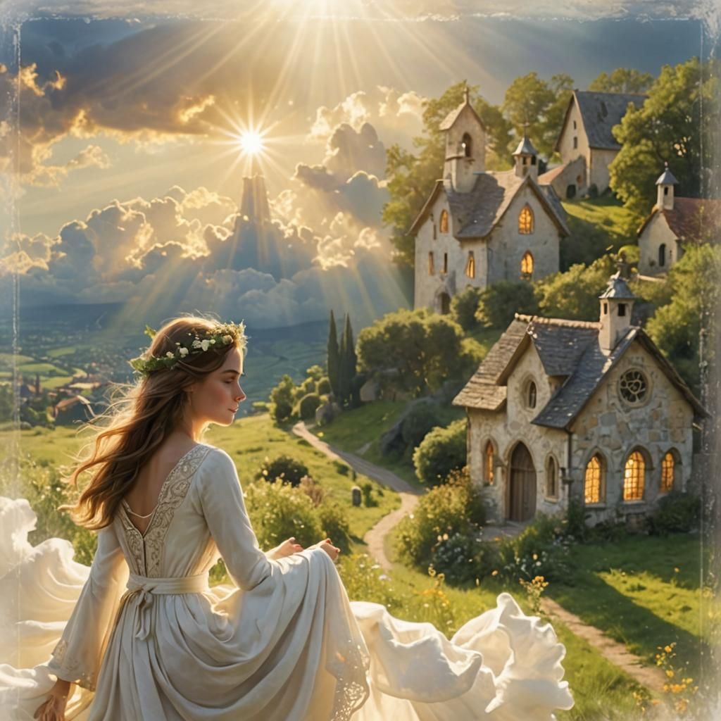 Radiant Woman in Divine Sunshine