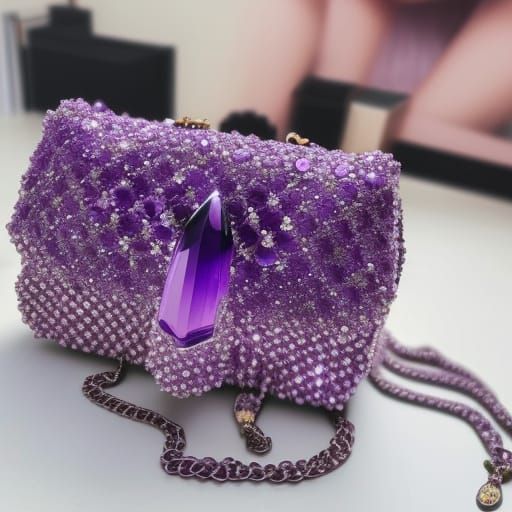 Purple rhinestone amethyst Crystal handbag made with high-quality purple rhinestones& High quality amethyst crystals& pu...