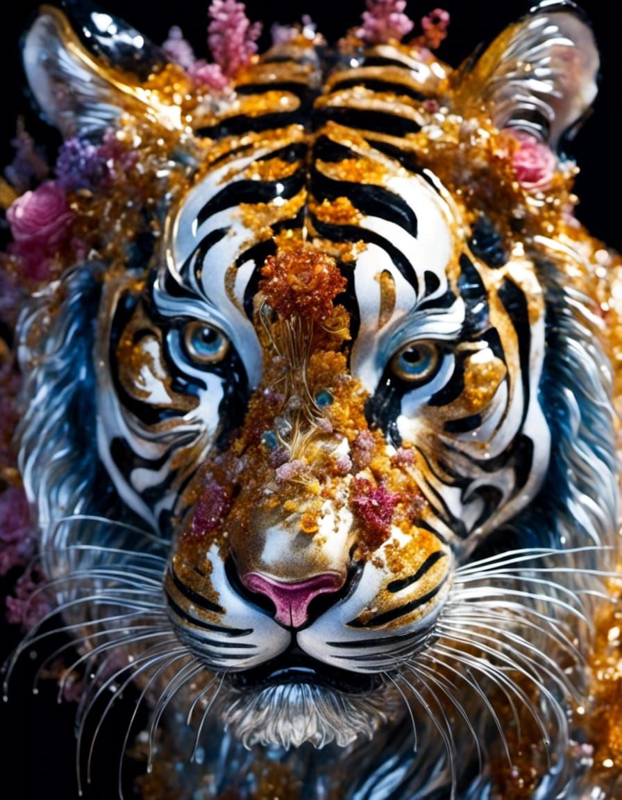 Trompe L'Oeil Tiger in 3D Style