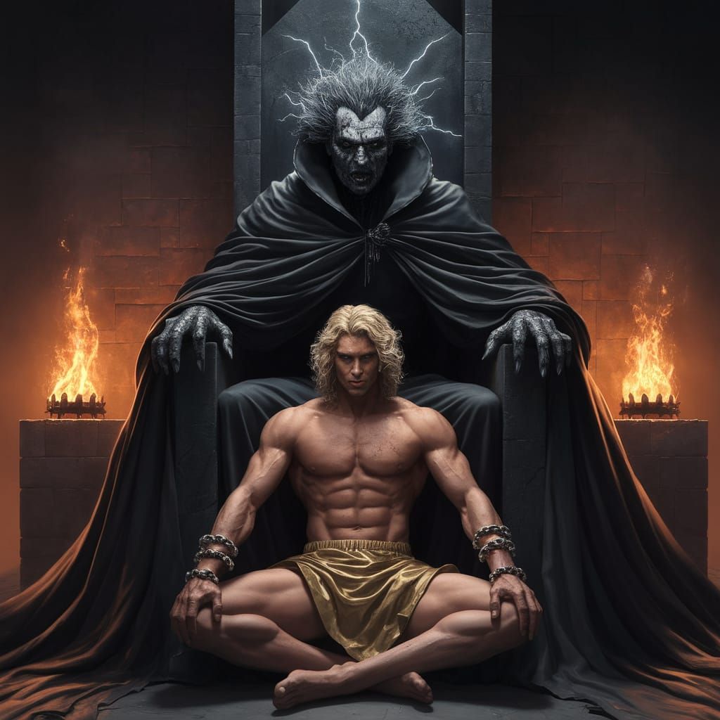 A Dark Lord Sits Upon a Throne, Surrounded by Shadows and a ...