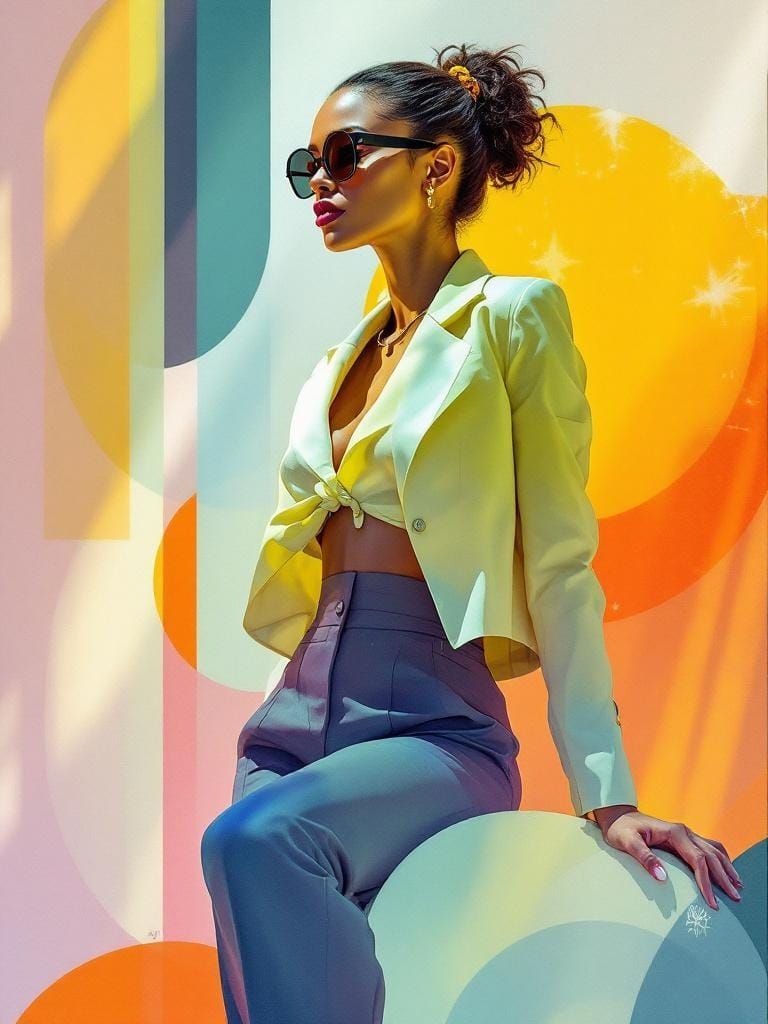 Hyperrealistic Portrait in Geometric Style