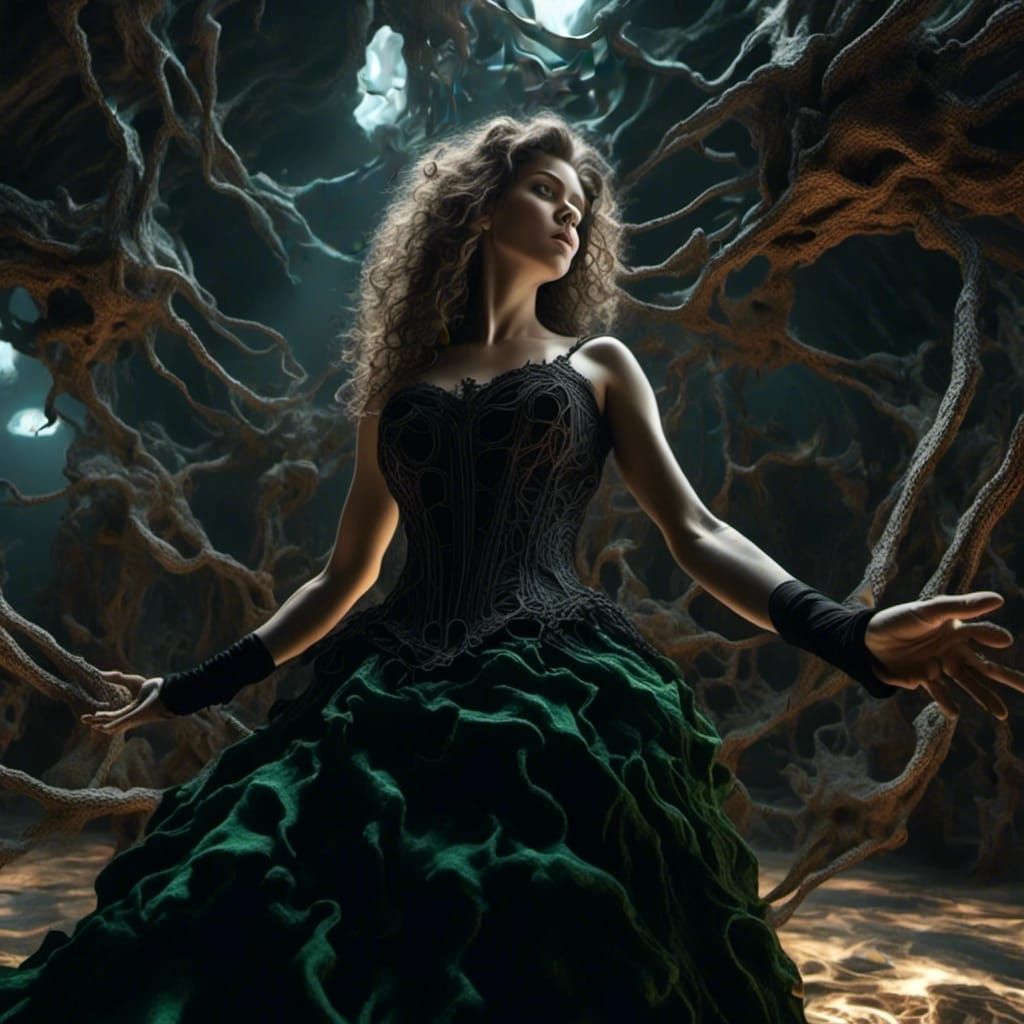 <lora:Camera tricks:1.0> extremely plump woman with shoulder length curly brown hair and green eyes clad in black leathe...