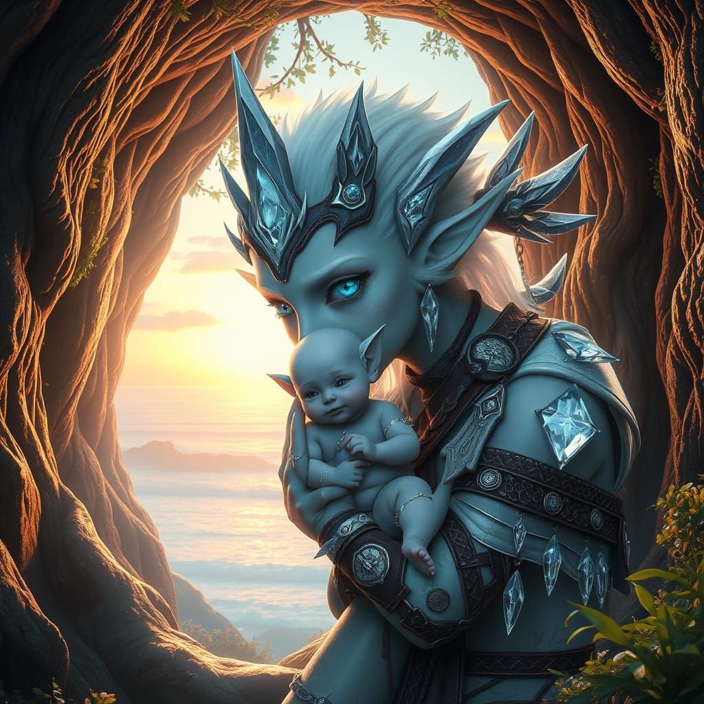 Mystical Deva Guardians Emerge from Glowing Stargate