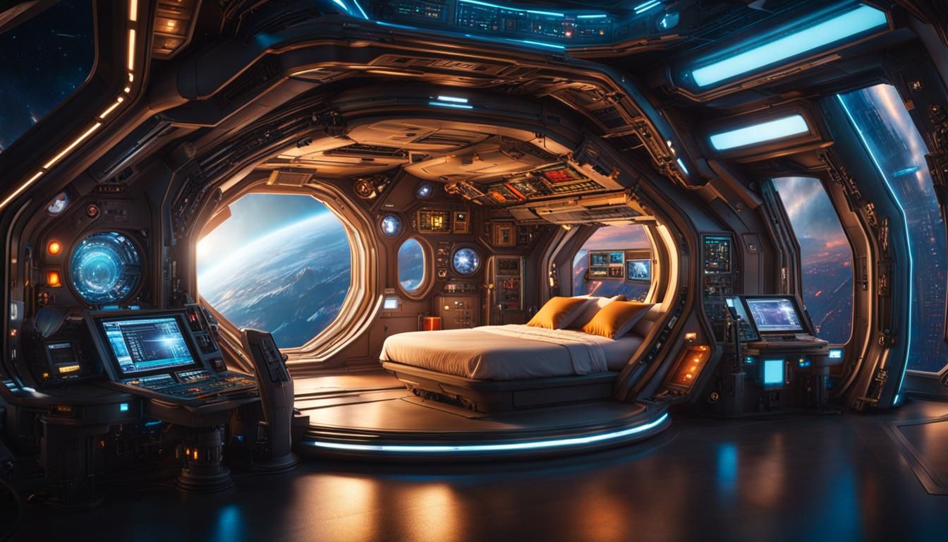 Spaceship Interior: A Sci-Fi Cutaway View