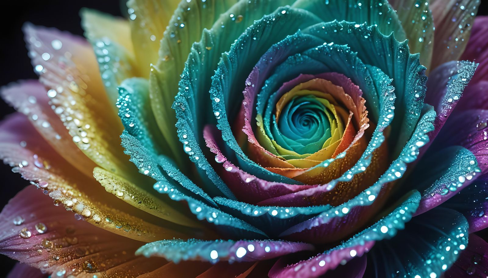 Macro Flower Displaying Fibonacci Sequence in Vivid Colors