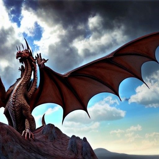 Majestic Dragon Soaring Through the Sky