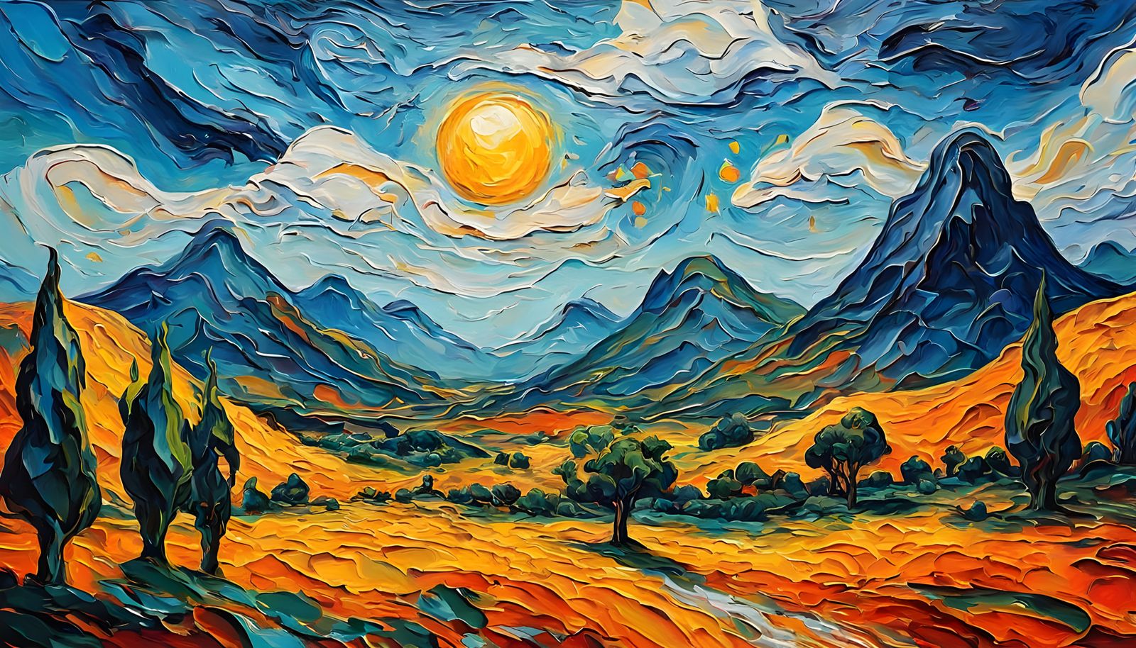 Bizarre Neo-Impressionist Landscape of Abstract Objects