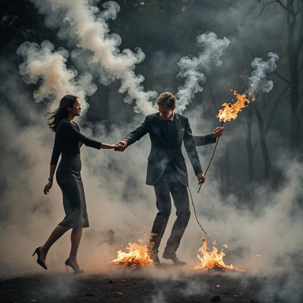 Capture a high-quality image of a burning match with rising ...