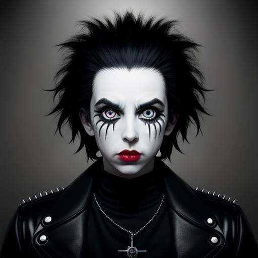 Punk Rocker Portrait in Op Art Style