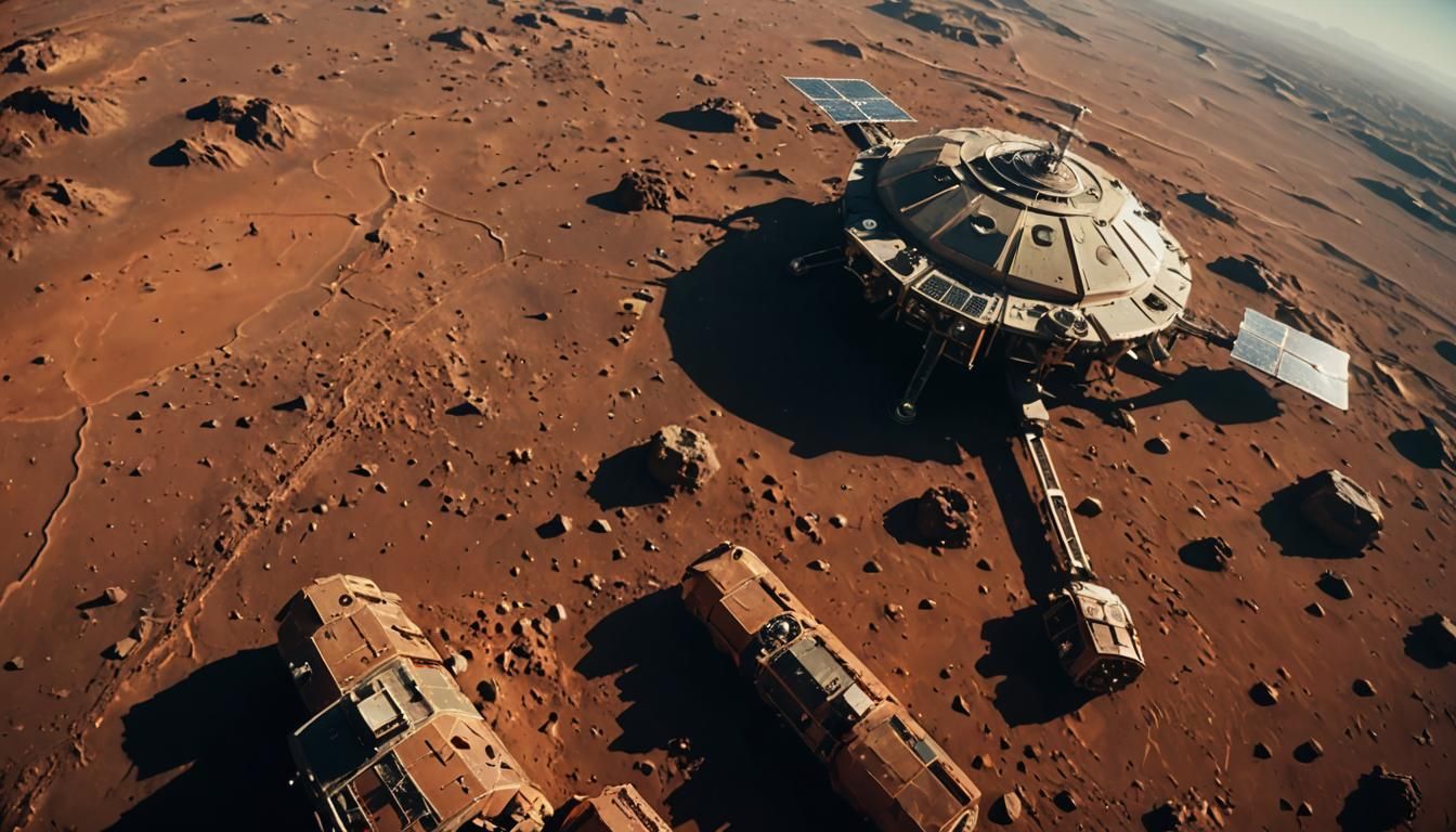Orbit View of Mars: Cinematic Film Still