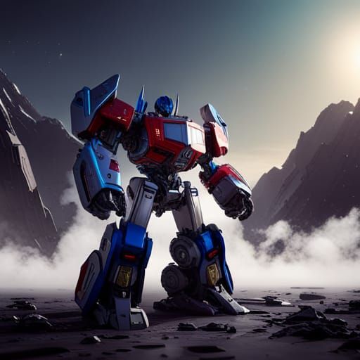 Transformer Autobot in Futuristic Sci-Fi Style