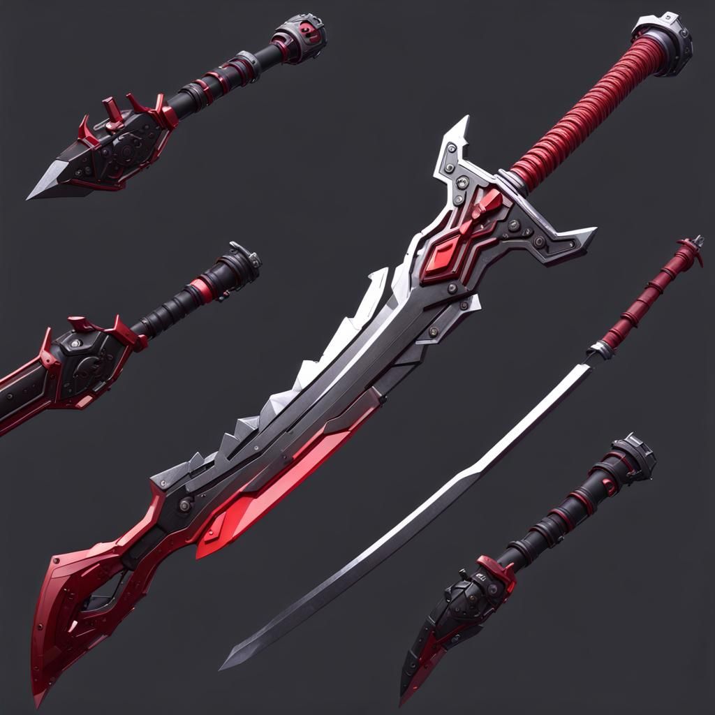 Mechashift Weapon with Kama, Katana, and Spear Transformatio...