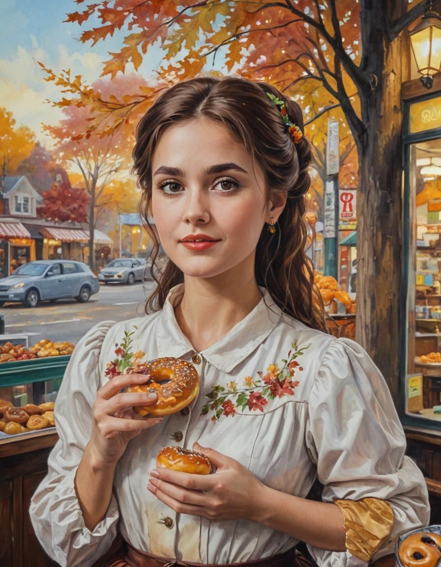 Autumnal Opera Singer Portrait in Alcohol Ink