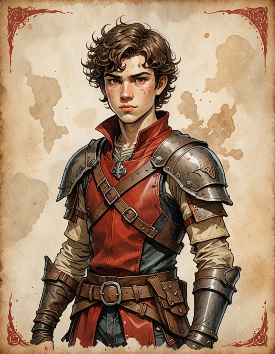 D&D Human Warrior with Leather Armor